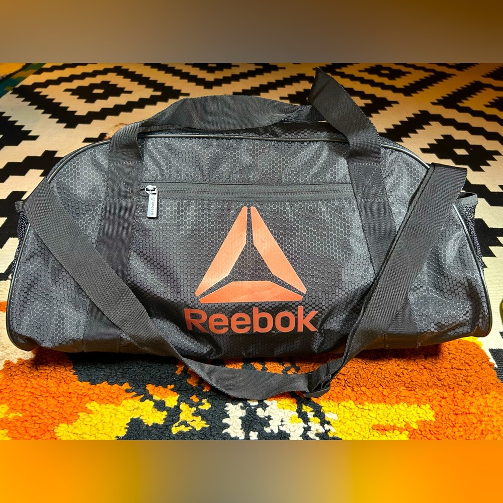 REEBOK, rose gold logo, gym duffle!!